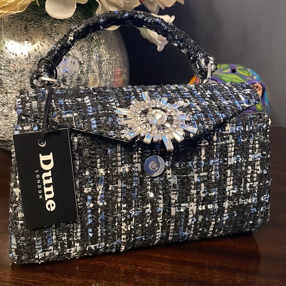 Authentic DUNE London embellished tweed  purse - Picture 2 of 6
